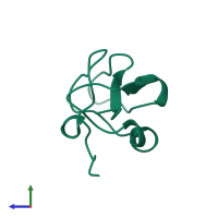 PDB entry 8msi coloured by chain, side view.