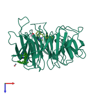 PDB entry 8og8 coloured by chain, top view.