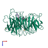 PDB entry 8ogb coloured by chain, top view.