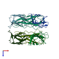 PDB entry 8oiy coloured by chain, top view.