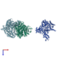 PDB entry 8oj9 coloured by chain, top view.