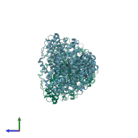 PDB entry 8ojf coloured by chain, side view.