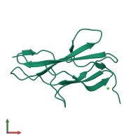 PDB entry 8omw coloured by chain, front view.