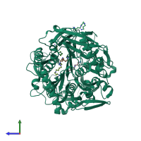 PDB entry 8ono coloured by chain, side view.