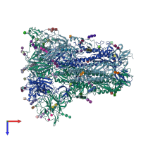 PDB entry 8opm coloured by chain, top view.