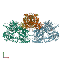 PDB entry 8oqu coloured by chain, front view.