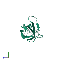 PDB entry 8os3 coloured by chain, side view.