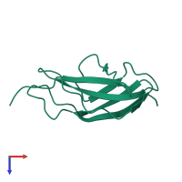 PDB entry 8os3 coloured by chain, top view.