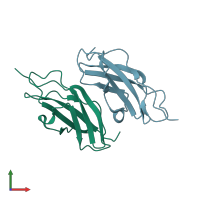PDB entry 8osd coloured by chain, front view.