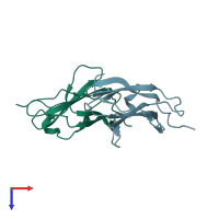 PDB entry 8osd coloured by chain, top view.