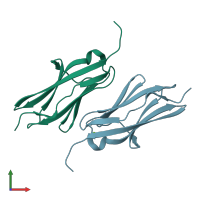 PDB entry 8ovu coloured by chain, front view.