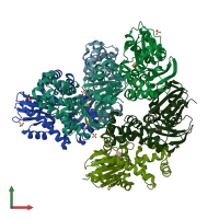 PDB entry 8ow7 coloured by chain, front view.