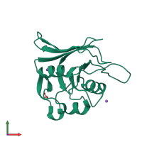 PDB entry 8p0z coloured by chain, front view.