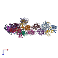 PDB entry 8p94 coloured by chain, top view.