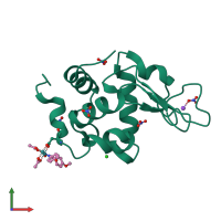 PDB entry 8pfv coloured by chain, front view.