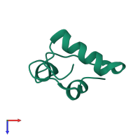 PDB entry 8pi4 coloured by chain, top view.