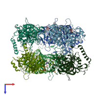 PDB entry 8pmi coloured by chain, top view.
