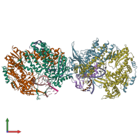 PDB entry 8poh coloured by chain, front view.