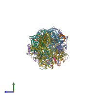 PDB entry 8poh coloured by chain, side view.