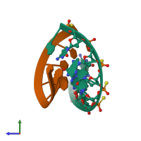 PDB entry 8psh coloured by chain, side view.
