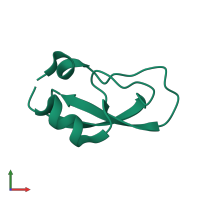 PDB entry 8pti coloured by chain, front view.