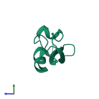 PDB entry 8pti coloured by chain, side view.