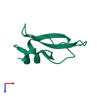 PDB entry 8pti coloured by chain, top view.