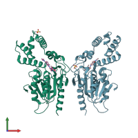 PDB entry 8q0u coloured by chain, front view.