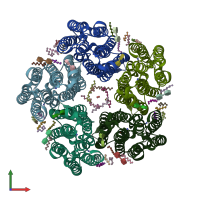 PDB entry 8qqz coloured by chain, front view.