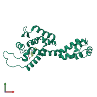 PDB entry 8quy coloured by chain, front view.