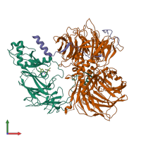 PDB entry 8rox coloured by chain, front view.