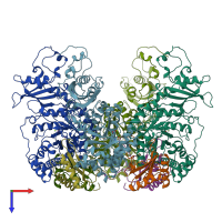 PDB entry 8ruc coloured by chain, top view.