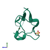 PDB entry 8rxn coloured by chain, side view.