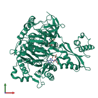 PDB entry 8sf3 coloured by chain, front view.