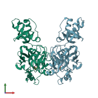 PDB entry 8sky coloured by chain, front view.