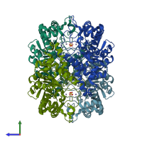 PDB entry 8sma coloured by chain, side view.