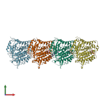 PDB entry 8t42 coloured by chain, front view.