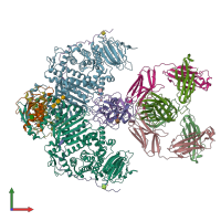 PDB entry 8tnn coloured by chain, front view.