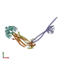 PDB entry 8tzl coloured by chain, front view.