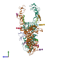 PDB entry 8u4l coloured by chain, side view.