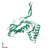 PDB entry 8u50 coloured by chain, front view.