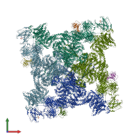 PDB entry 8uxf coloured by chain, front view.