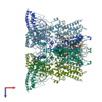 PDB entry 8v6l coloured by chain, top view.