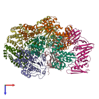 PDB entry 8vam coloured by chain, top view.