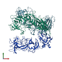 PDB entry 8vgr coloured by chain, front view.