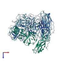 PDB entry 8vgr coloured by chain, top view.