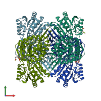 PDB entry 8vqw coloured by chain, front view.