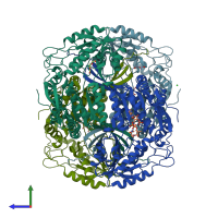 PDB entry 8vqw coloured by chain, side view.