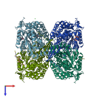 PDB entry 8vqw coloured by chain, top view.