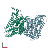 PDB entry 8w6n coloured by chain, front view.